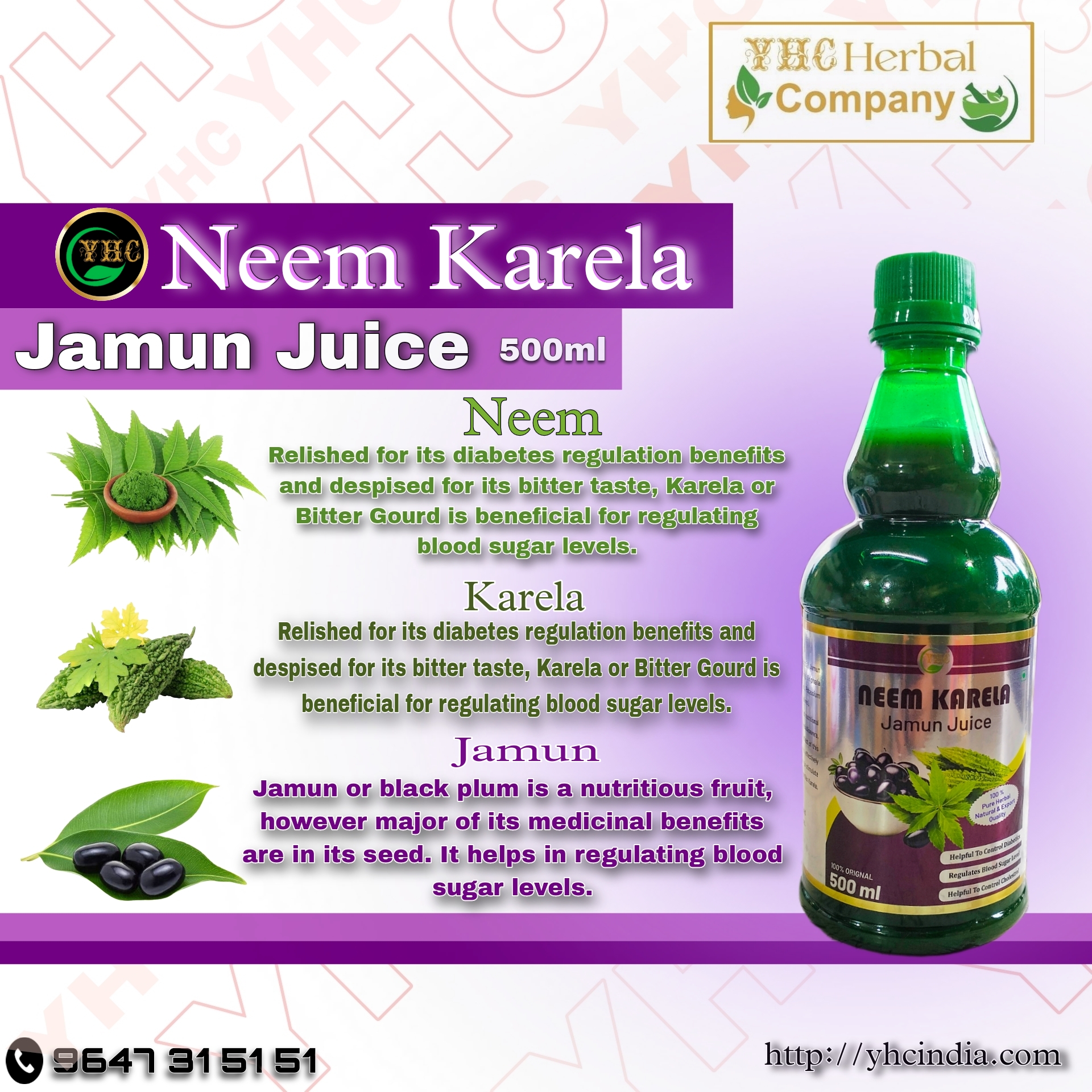 YHC Neem Karela Jamun Juice-500ml